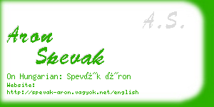 aron spevak business card